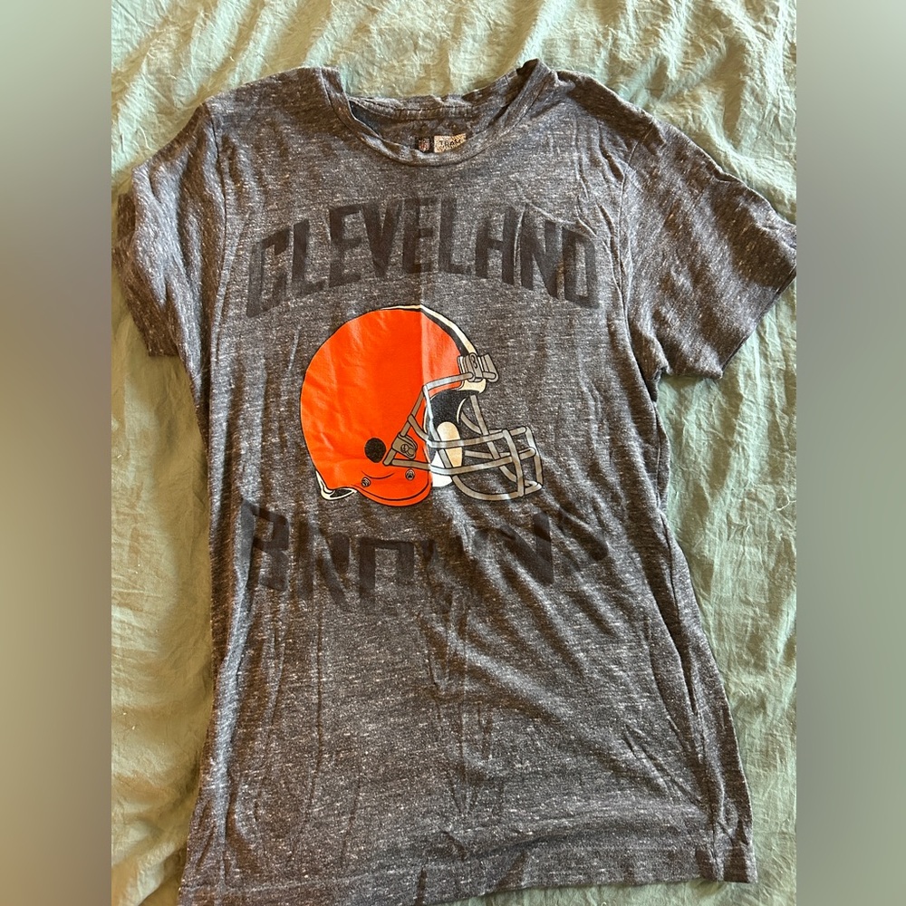 Team Apparel Gray and Orange Cleveland Browns Tee
